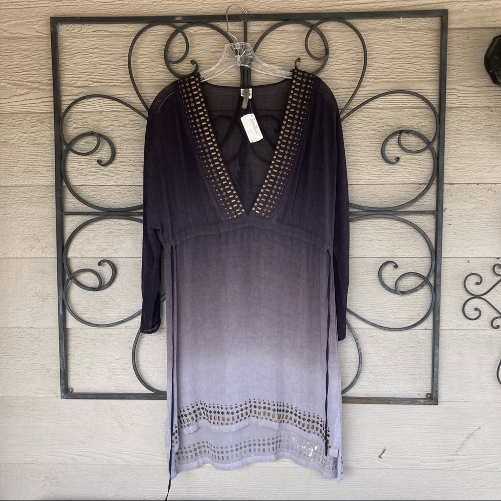 NWT XVCI Neiman Marcus Swim Coverup SZ XS Black Ombre
